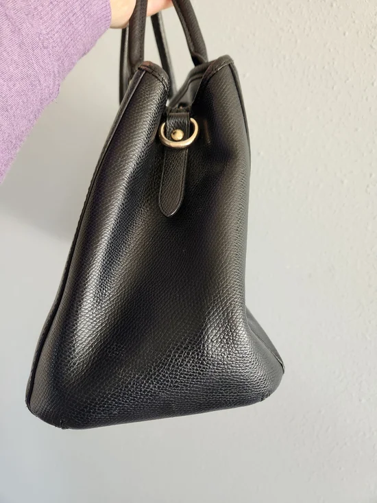 Coach Margot Satchel Bag Dual Tone Hardware Black Leather 12x9x5 - Picture 3 of 10